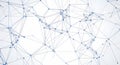 Complex network structure with interconnected nodes and lines on white background representing data connection and technology Royalty Free Stock Photo