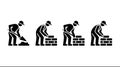 Construction Worker Building Brick Wall Man Labor Concept Royalty Free Stock Photo