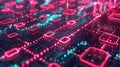 Blockchain Cryptanalysis: Data Security Network Royalty Free Stock Photo