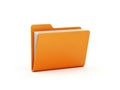 Vibrant orange folder icon with partial content view isolated on transparent background Royalty Free Stock Photo
