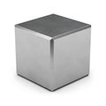 A gray metal cube on a white background Royalty Free Stock Photo