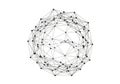 Complex interconnected network of nodes forming a geometric pattern Royalty Free Stock Photo