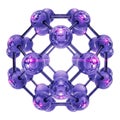 A detailed 3d rendering of a complex molecular structure with purple spheres and connections Royalty Free Stock Photo