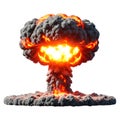 A powerful mushroom cloud explosion rising dramatically against a plain background Royalty Free Stock Photo