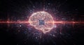 A Glowing Circuit Brain Representing Artificial Intelligence Concept