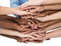 Hands united in solidarity Royalty Free Stock Photo