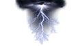 Dramatic lightning strike under a dark storm cloud with a mysterious glow Royalty Free Stock Photo