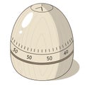 Eggshaped kitchen timer with a beige color featuring a countdown dial and a small handle on top ideal for cooking and baking tasks Royalty Free Stock Photo