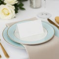 Elegant place setting with white rose Royalty Free Stock Photo