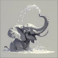 Elephant\'s Refreshing Water Spray - Stock Image