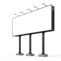 Blank Outdoor Billboard Mockup with Lights Isolated on White Background Royalty Free Stock Photo