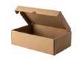 Empty brown cardboard shipping box with open lid Royalty Free Stock Photo
