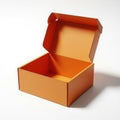 Empty orange cardboard box Royalty Free Stock Photo