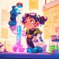 Inquisitive Scientist Experimenting with Science