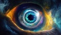 Eye of Providence in Cosmic Space Illuminati Abstract concept Deep Cosmos Background Royalty Free Stock Photo