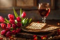 Passover seder matzah celebration greeting card