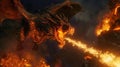 A Fire Breathing Dragon in a Scene From the Movie Godzilla