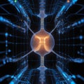 Futuristic Digital Brain: Abstract Neural Network Visualization
