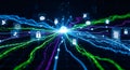 Digital connectivity and futuristic data encryption network visualization Royalty Free Stock Photo