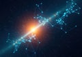 Cosmic data stream visualization with glowing network connections Royalty Free Stock Photo
