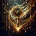 Golden torch amidst starry mystique