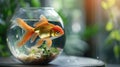 Goldfish Overgrowing Small Aquarium: A Metaphor for Outgrowing Limitations