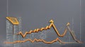 Increasing up arrow for financial interest rate and mortgage rate from economic and investment growth concept.