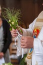 Clerical Benediction with Floral Sprig