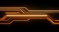 Futuristic Digital Circuit Lines Background. Abstract Glowing Orange Neon Light Pathway on Black Royalty Free Stock Photo