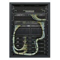Complex server rack with dense networking and cable management system Royalty Free Stock Photo