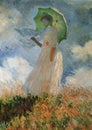 impressionist painting entitled woman with parasol by oscar claude monet Royalty Free Stock Photo