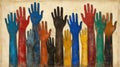 The image depicts interconnected hands with diverse skin tones, signifying unity and support that transcends cultural Royalty Free Stock Photo