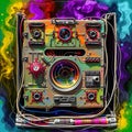 Steampunk Machine with Vivid Colors Royalty Free Stock Photo