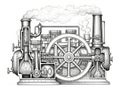 Industrial steam engine in operation Royalty Free Stock Photo