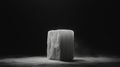A block of ice in a black and white image. Royalty Free Stock Photo