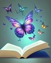 magical book of fairies with butterflies coming out of it