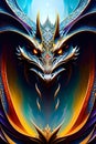 dragon close up tribal design fractal graffiti generated by ai Royalty Free Stock Photo