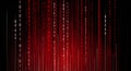 Digital code streaming down a black background with red hues Royalty Free Stock Photo