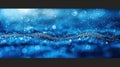 Sparkling Blue Bokeh on Bright Water Surface with Glittering Effects