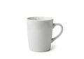 A sleek white ceramic mug with a simple handle and smooth finish Royalty Free Stock Photo
