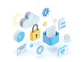 Secure Cloud Storage System with User Interface Elements Royalty Free Stock Photo