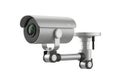 Modern security camera mounted on wall Royalty Free Stock Photo
