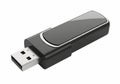 Black and silver usb flash drive with sleek design and usb connector visible Royalty Free Stock Photo