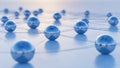 Network of connected blue spheres representing artificial intelligence - AI generated Royalty Free Stock Photo