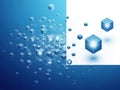 Interconnected data cubes in blue network Royalty Free Stock Photo