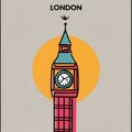 London, Big Ben - A Poster With A Clock Tower Royalty Free Stock Photo