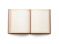 An open blank book showcasing empty pages with a vintage binding Royalty Free Stock Photo
