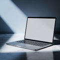 Open Laptop on Marble Surface Royalty Free Stock Photo
