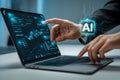Interactive ai analysis on a high-tech laptop screen Royalty Free Stock Photo