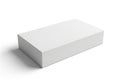 A plain white rectangular box on a white background casting a subtle shadow to the left Royalty Free Stock Photo